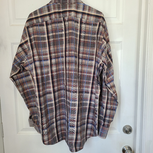 Thomas Dean Men's Long Sleeve Dress Shirt, Size: XL Color: Plaid Pattern - Picture 11 of 15